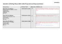 Schedule of Polling Places with Initial Proposals and Representations