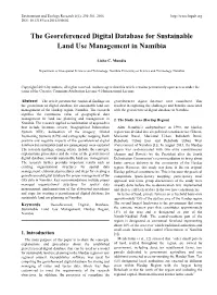 The Georeferenced Digital Database for Sustainable Land Use Management in Namibia