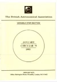 Variable Star Section Circular 75