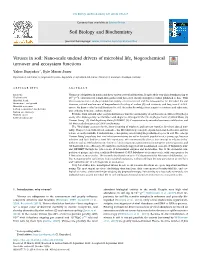 Viruses in Soil: Nano-Scale Undead Drivers of Microbial Life, Biogeochemical T Turnover and Ecosystem Functions ∗ Yakov Kuzyakov , Kyle Mason-Jones