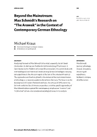 Beyond the Mainstream: Max Schmidt's Research on “The