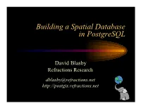 Building a Spatial Database in Postgresql