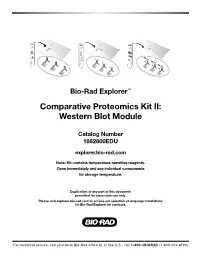 Comparative Proteomics Kit II: Western Blot Module