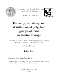 Diversity, Variability and Distribution of Polyploid Groups of Ferns in Central Europe