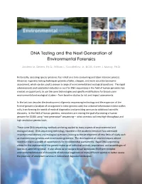 DNA Testing and the Next Generation of Environmental Forensics