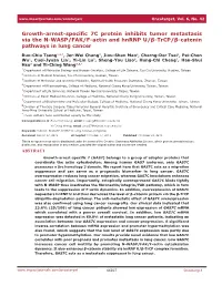 Growth-Arrest-Specific 7C Protein Inhibits Tumor Metastasis Via the N-WASP/FAK/F-Actin and Hnrnp U/Β-Trcp/Β-Catenin Pathways in Lung Cancer