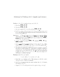 Solutions to Problem Set 3: Limits and Closures