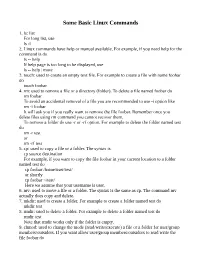 Some Basic Linux Commands