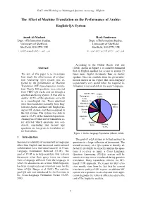 The Effect of Machine Translation on the Performance of Arabic