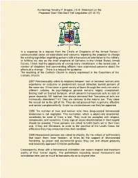 Archbishop Timothy P. Broglio, J.C.D. Statement on the Proposed 'Don't