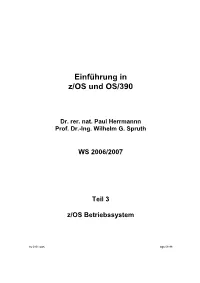 Einführung in Z/OS Und OS/390