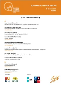 List of Participants ◼