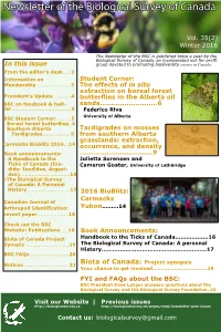 Newsletter of the Biological Survey of Canada