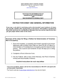 (Petition for Determination of Tenant(S) Not in Occupancy And