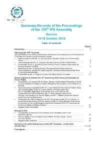 Summary Records of the 139Th Assembly