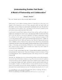 Understanding Sudden Oak Death: a Model of Partnership and Collaboration1