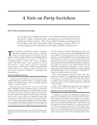 A Note on Party Switchers