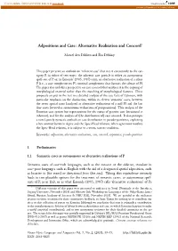 Adpositions and Case: Alternative Realisation and Concord*