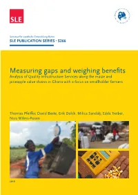 Analysis of Quality Infrastructure Services Along the Maize and Pineapple Value Chains in Ghana with a Focus on Smallholder Farmers