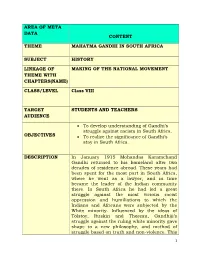 Area of Meta Data Content Theme Mahatma Gandhi In