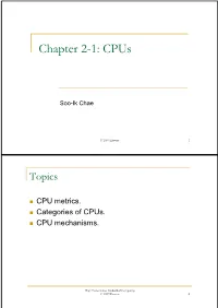Chapter 2-1: Cpus