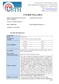 Course Syllabus