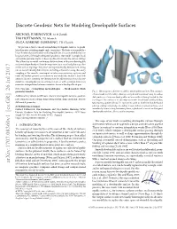 Discrete Geodesic Nets for Modeling Developable Surfaces