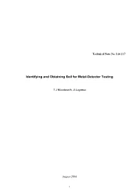 Identifying and Obtaining Soil for Metal-Detector Testing
