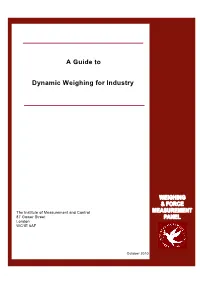 Instmc WFMP1010, a Guide to Dynamic Weighing for Industry, October 2010