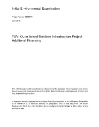 Outer Island Maritime Infrastructure Project Additional Financing
