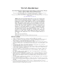 Yb:Caf2 Thin-Disk Laser