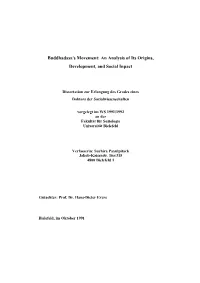 Buddhadasa's Movement: an Analysis of Its Origins, Development, and Social Inpact