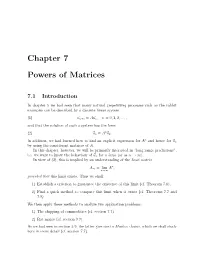 Chapter 7 Powers of Matrices