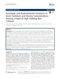 Genotypic and Environmental Variations in Grain Cadmium And