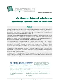 On German External Imbalances Stefano Micossi, Alexandra D’Onofrio and Fabrizia Peirce