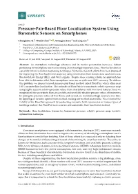 Pressure-Pair-Based Floor Localization System Using Barometric Sensors on Smartphones