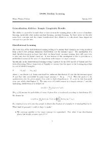 Sample Complexity Results