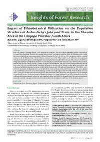 Impact of Ethnobotanical Utilization on the Population Structure of Androstachys Johnsonii Prain