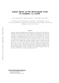 Lepton Flavor at the Electroweak Scale