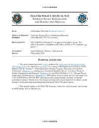 Nsa/Css Policy Manual 9-12 Storage Device Sanitization and Destruction Manual