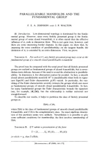 Parallelizable Manifolds and the Fundamental Group
