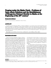 Peeping Under the Rijeka Patch-Problems of Inter-Ethnic