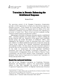 Terrorism in Eurasia: Enhancing the Multilateral Response