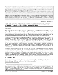 Acr–Spr–Str Practice Parameter for the Performance of Portable (Mobile Unit) Chest Radiography