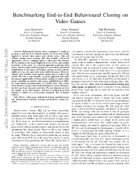Benchmarking End-To-End Behavioural Cloning on Video Games
