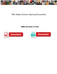 Hdfc Salary Account Opening Documents