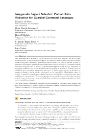 Inseguendo Fagiani Selvatici: Partial Order Reduction for Guarded Command Languages Frank S