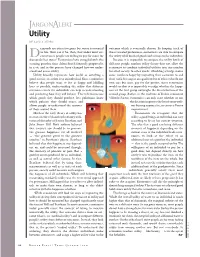 Jargon Alert: Utility