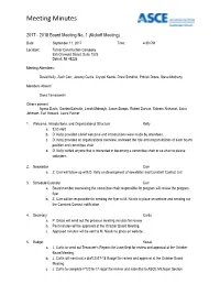 Meeting Minutes