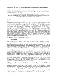 Performance and Wear Mechanisms of Novel Superhard Diamond and Boron Nitride Based Tools in Machining Al-Sicp Metal Matrix Composite